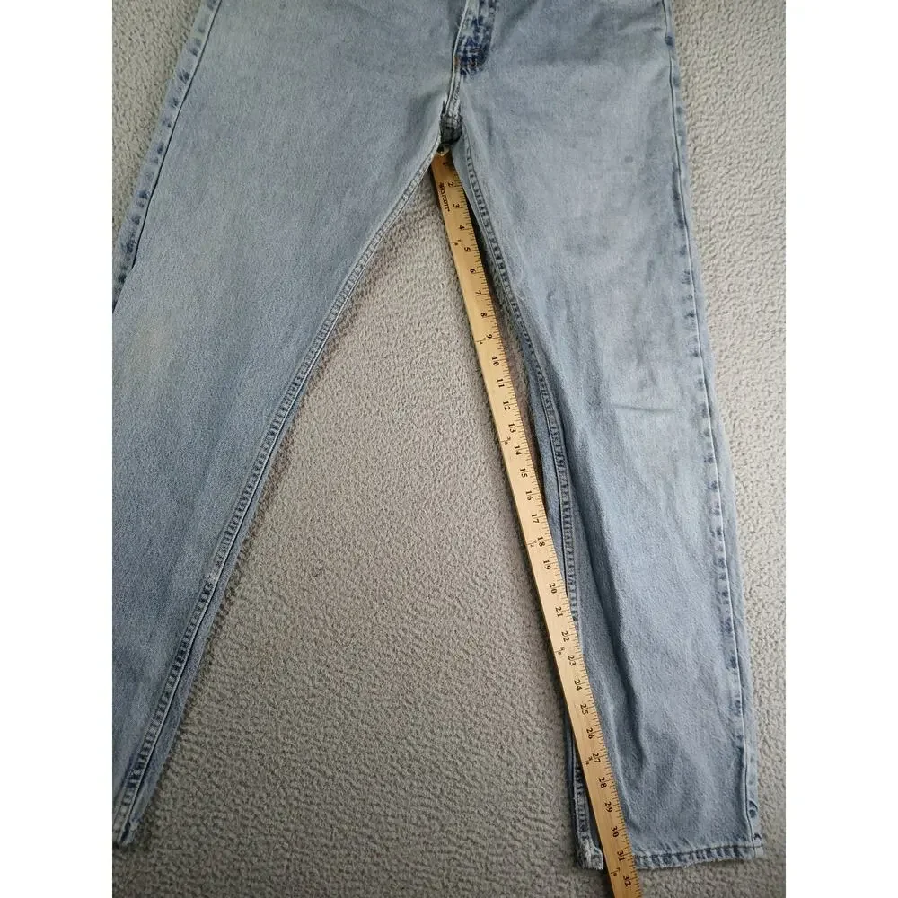 Levis 505 Jeans Mens 36 x 34 Light Blue Denim Straight Leg Regular Fit Cotton